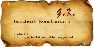 Gescheit Konstantina névjegykártya